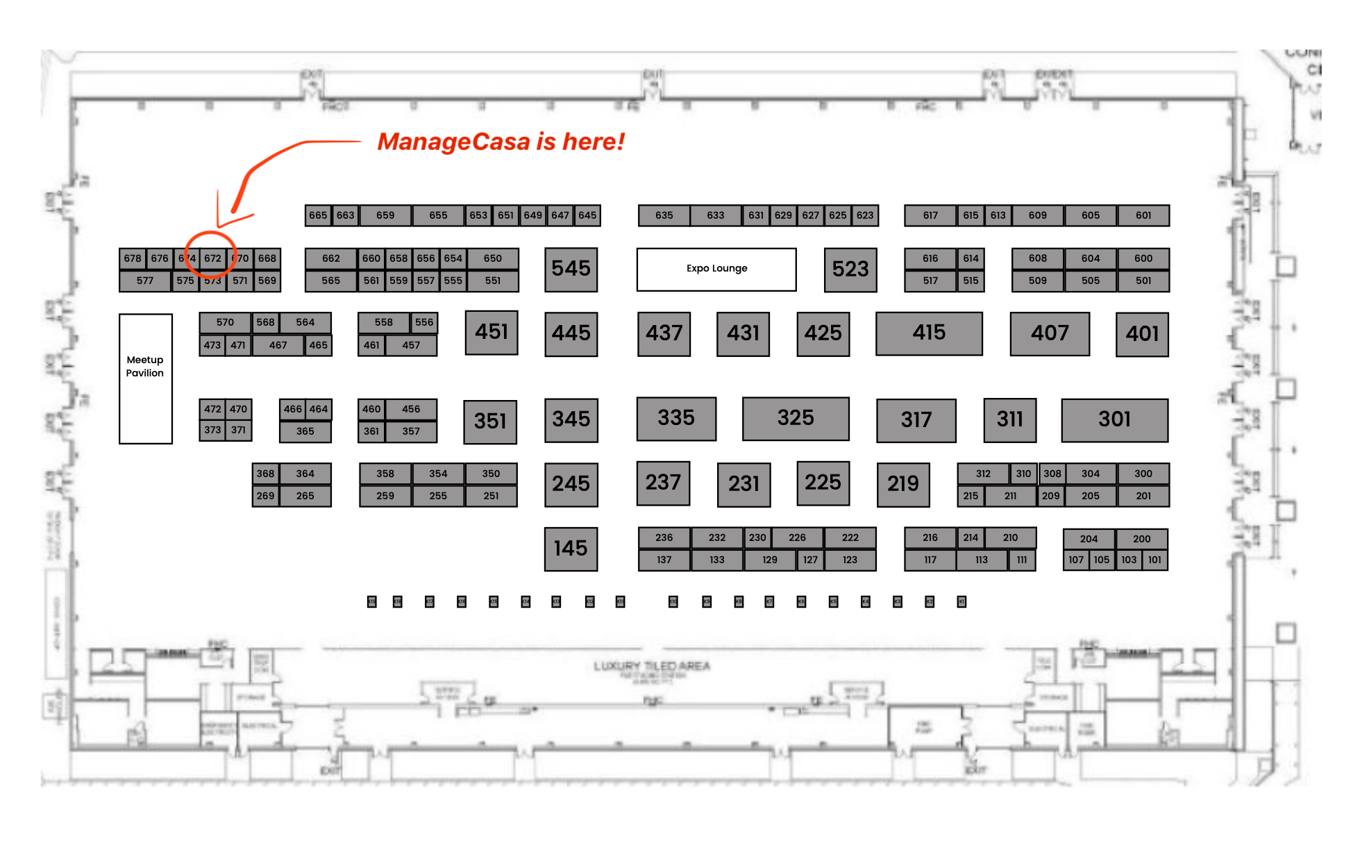 Floor plan of the OPTECH 2025- ManageCasa