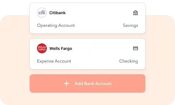 Screenshot showing ManageCasa’s bank account integration with Citibank and Wells Fargo for automated rental and expense management. Screenshot showing ManageCasa’s bank account integration with Citibank and Wells Fargo for automated rental and expense management.